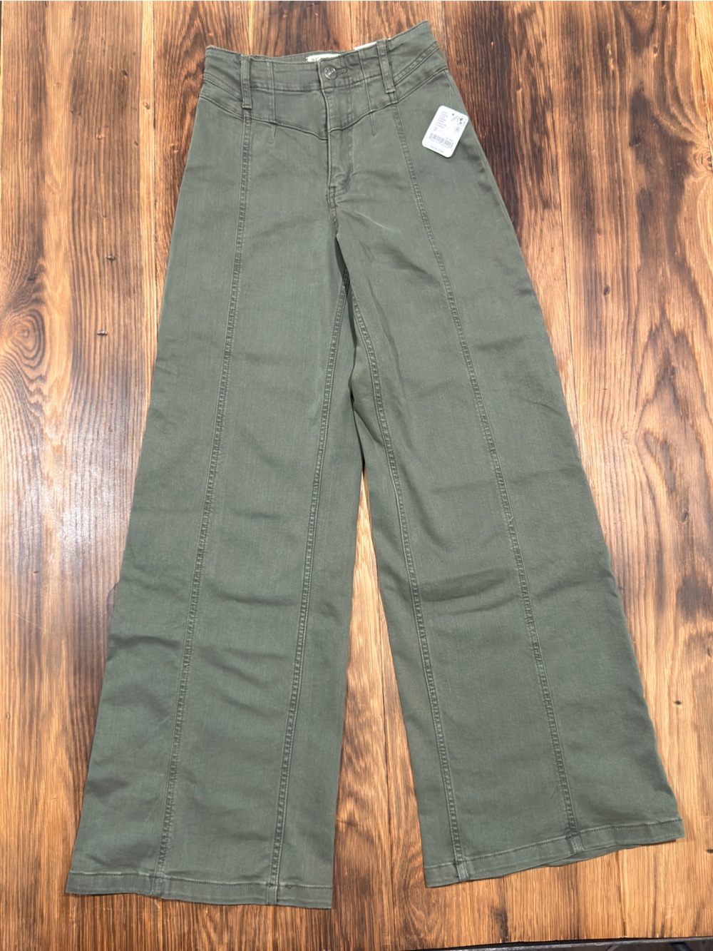 We The Free Olive Green Wide Leg Jeans